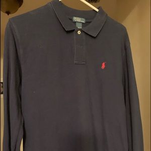 Navy long  sleeve polo